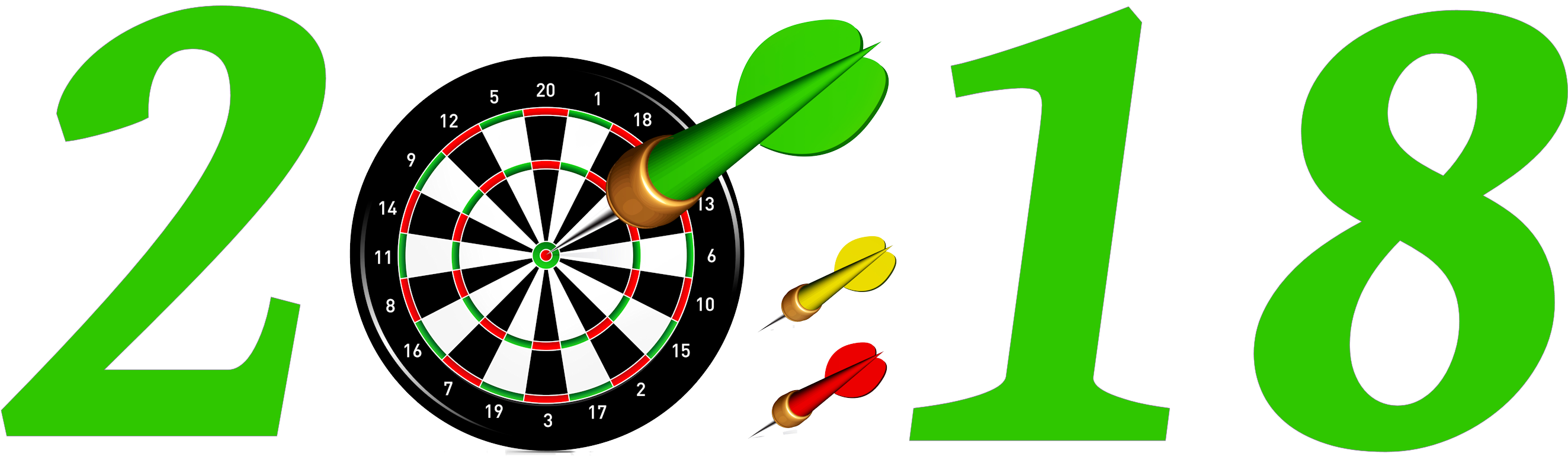 Dartboardwith Dartand2018 Graphic PNG