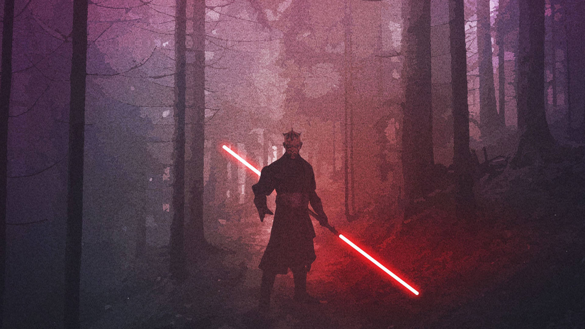 Entangled in a Lightsaber Duel, Darth Maul takes on a Superhero Wallpaper