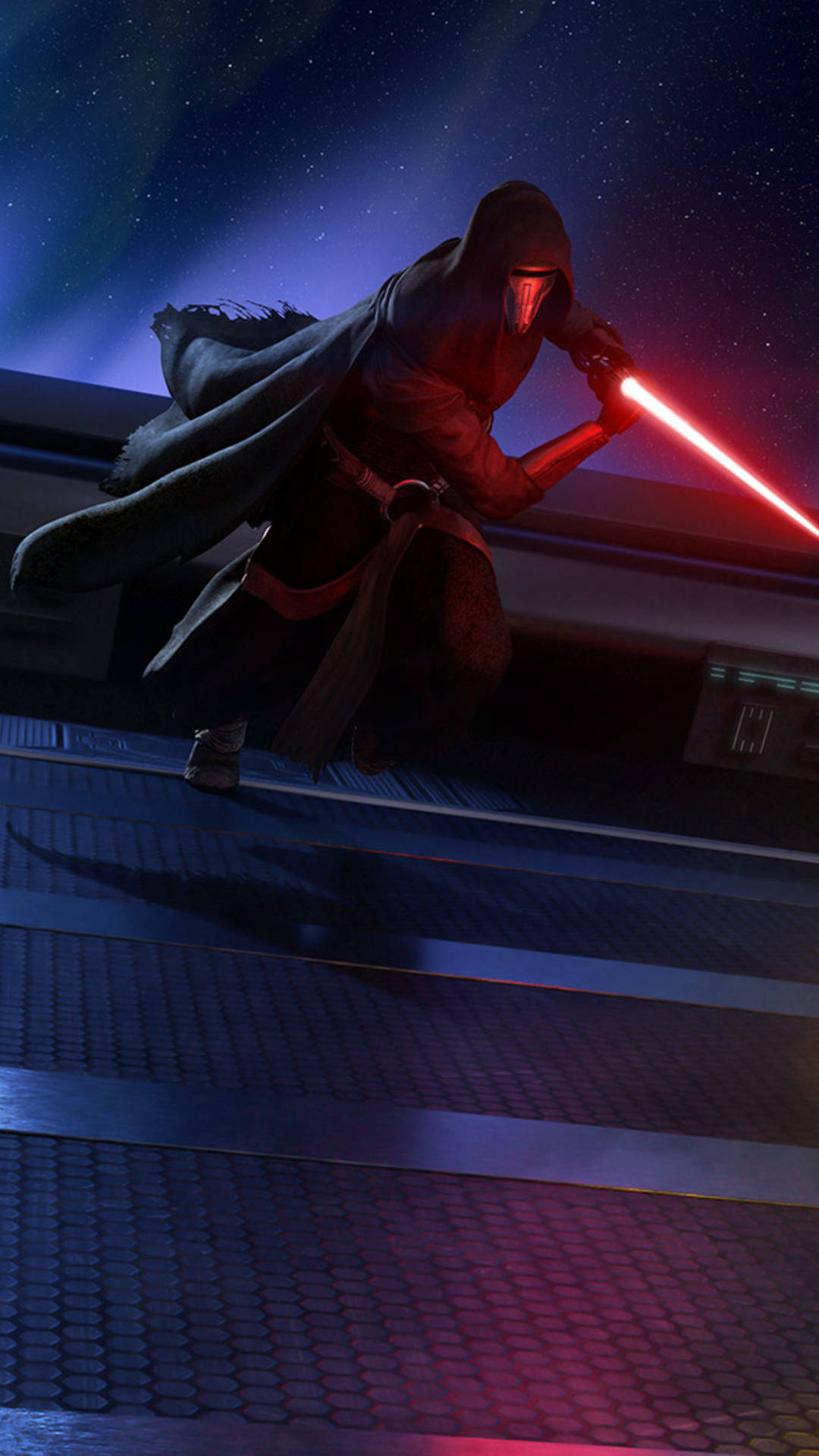 Darth Revan Attacking With Lightsaber