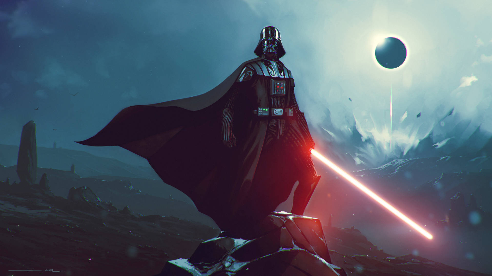 Darth Vader 4k Eclipse Background
