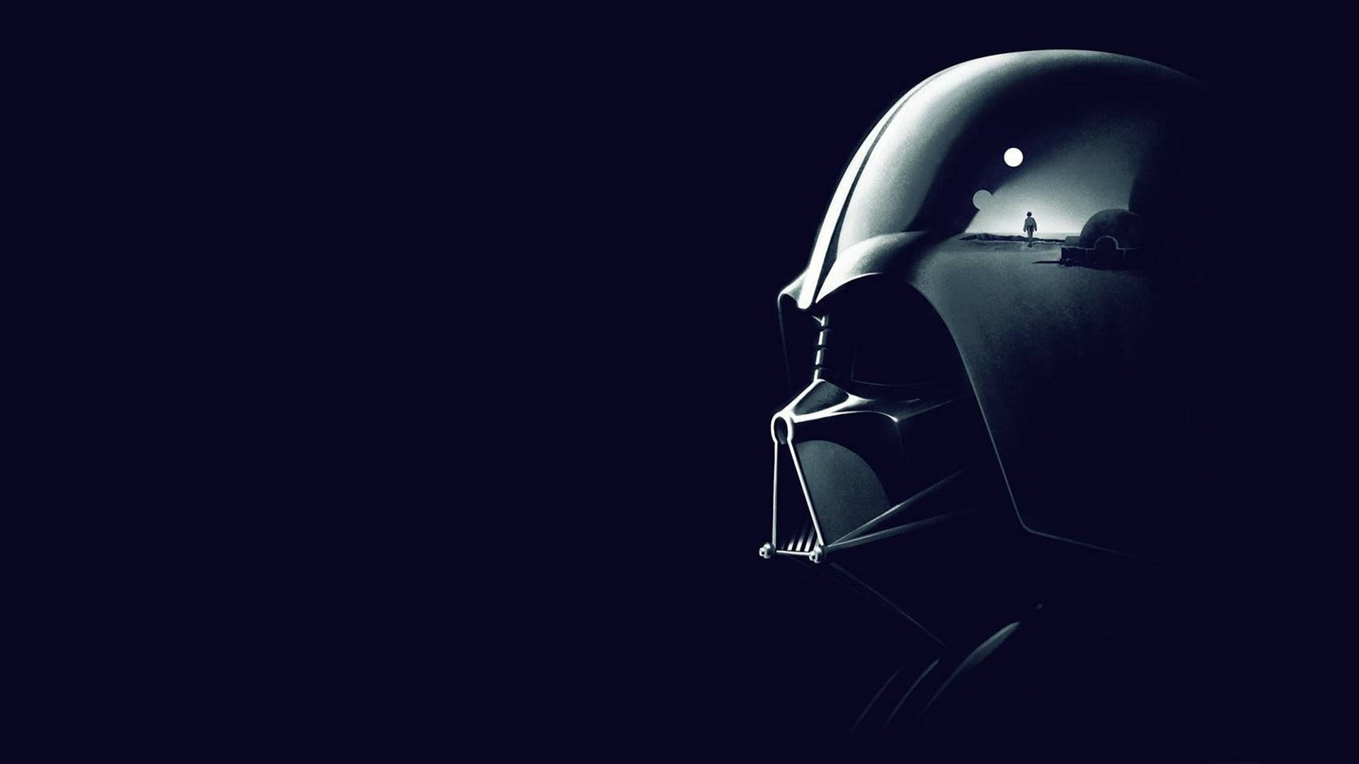 The iconic helmet of Star Wars villain Darth Vader Wallpaper