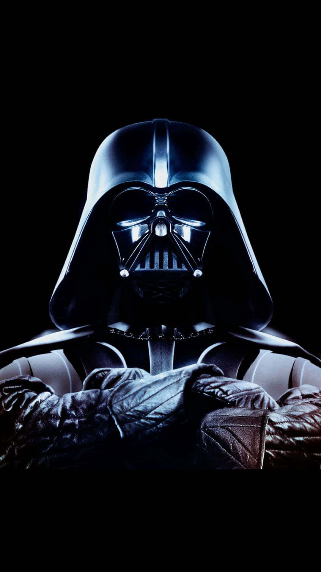 "Be strong. Embrace the dark side with the Darth Vader Iphone." Wallpaper