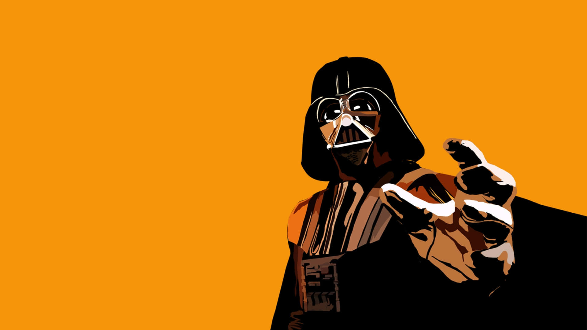 Latar Belakang Oranye Darth Vader Wallpaper