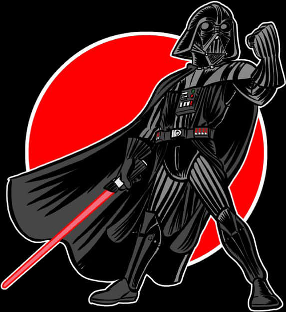 Darth Vader Red Saber Illustration PNG