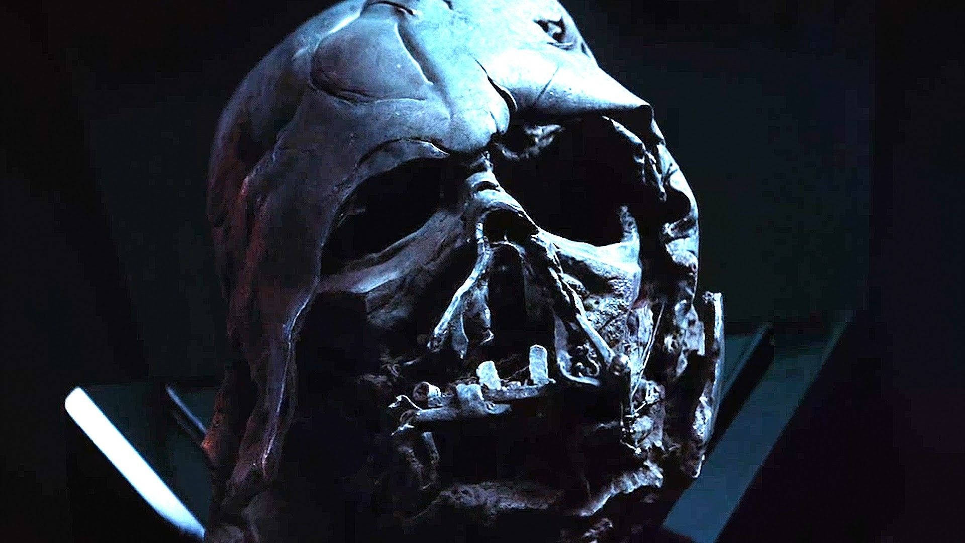 Lord Vader's Iconic Mask with a Gothic Edge Wallpaper