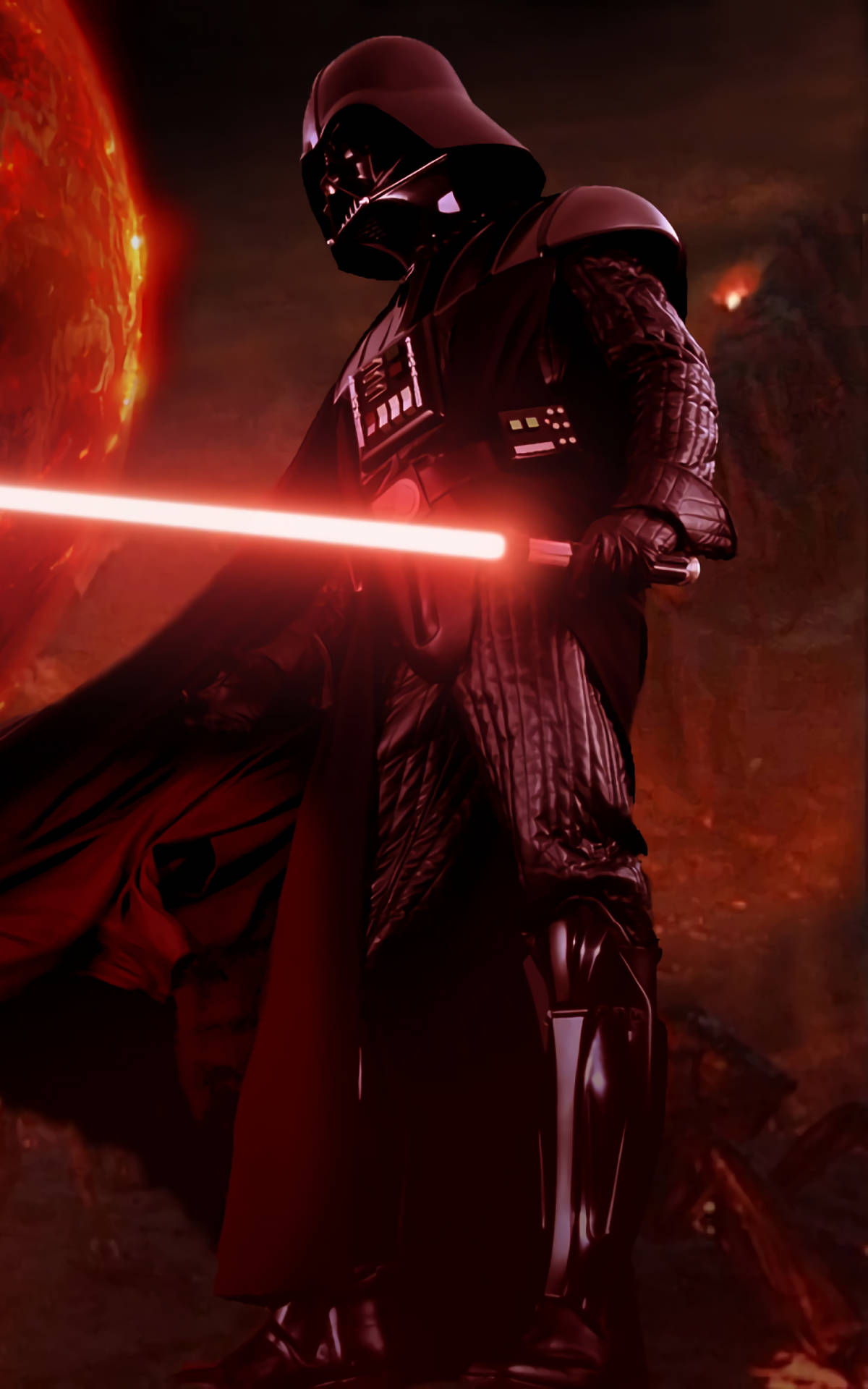 Darth Vader With Lightsaber Star Wars Tablet Wallpaper