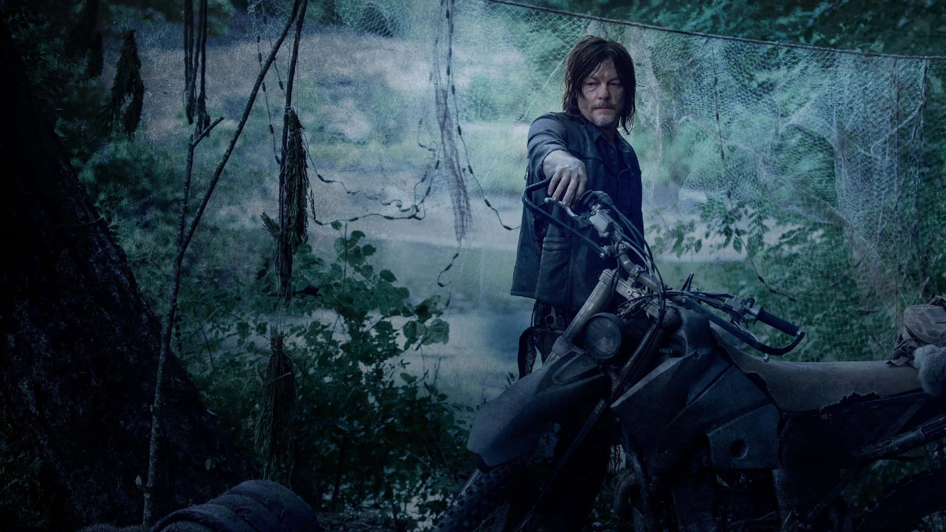 Daryl Dixon Motorcycle Forest Watch Wallpaper