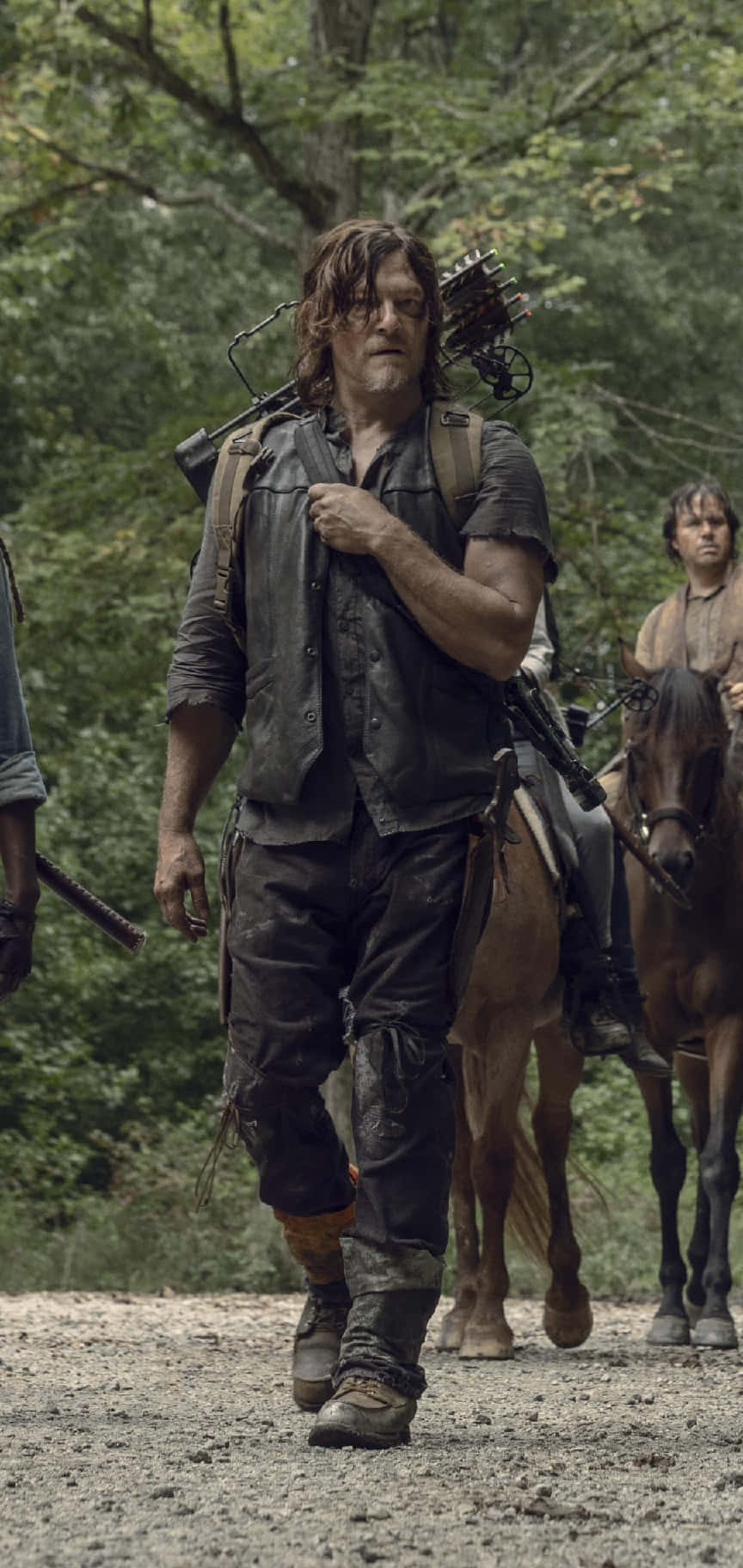 Daryl Dixon Walking With Group Wallpaper