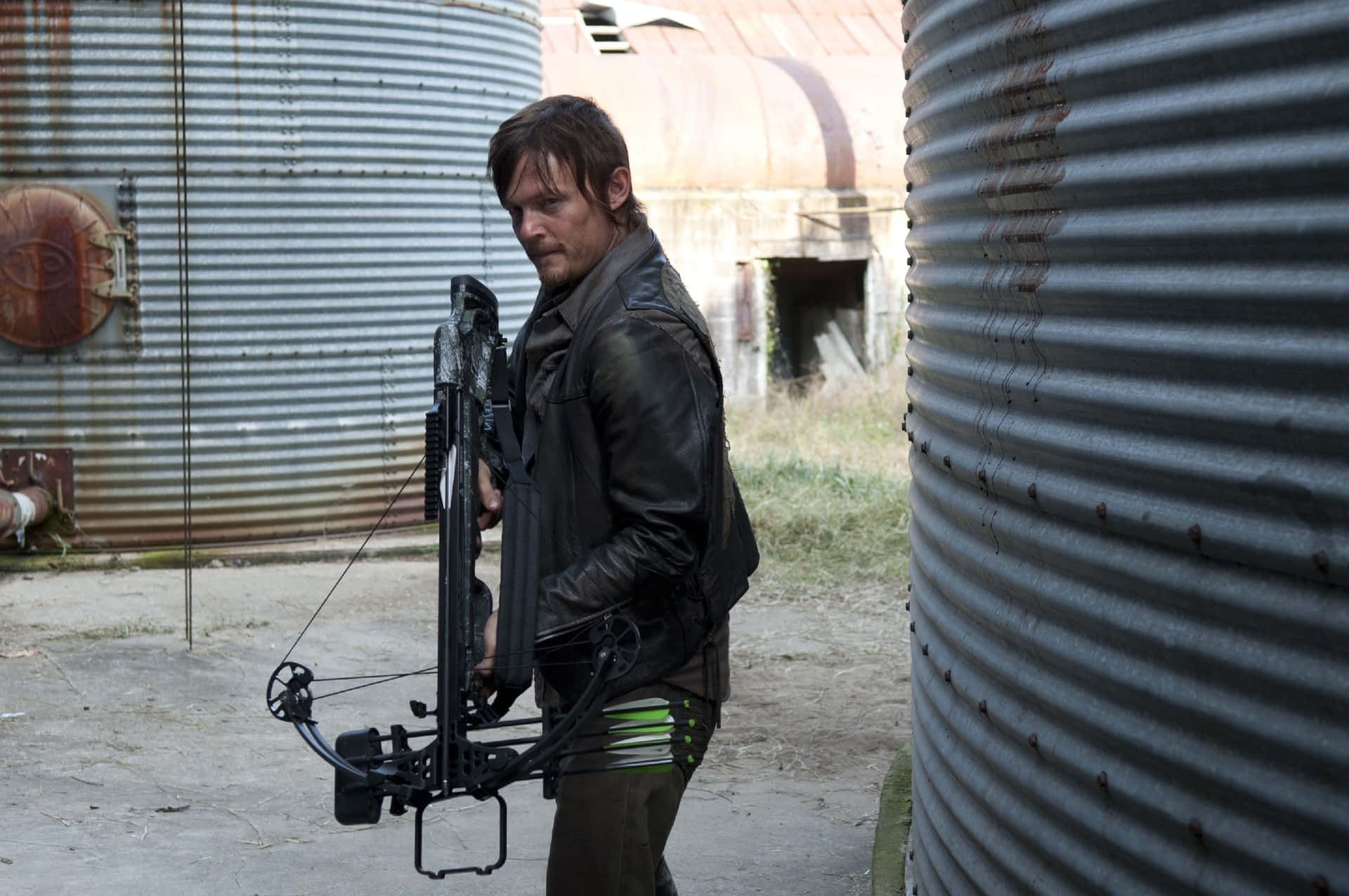 Daryl Dixon With Crossbow Wallpaper