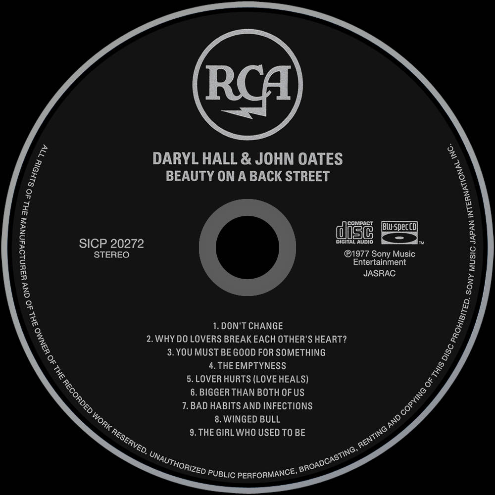 Daryl Hall And John Oates Studio Album Cd Picture
