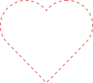 Dashed Outline Heart Graphic PNG