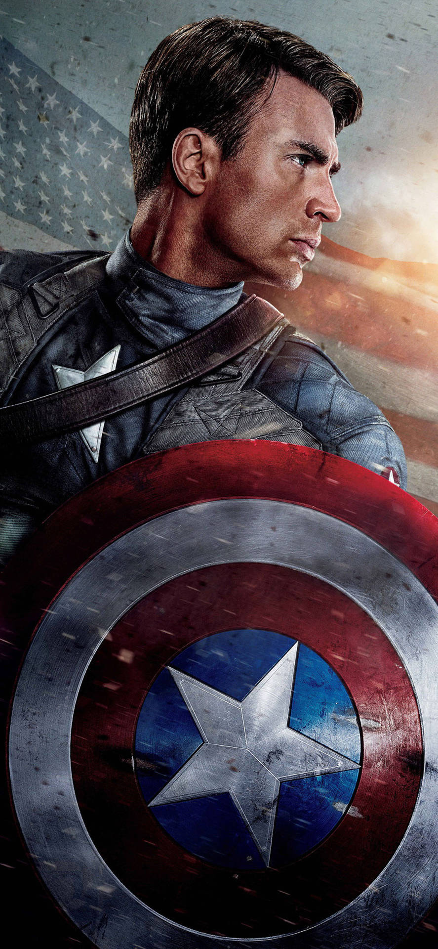 Tapetståtliga Captain America Top Iphone Hd Tapet. Wallpaper
