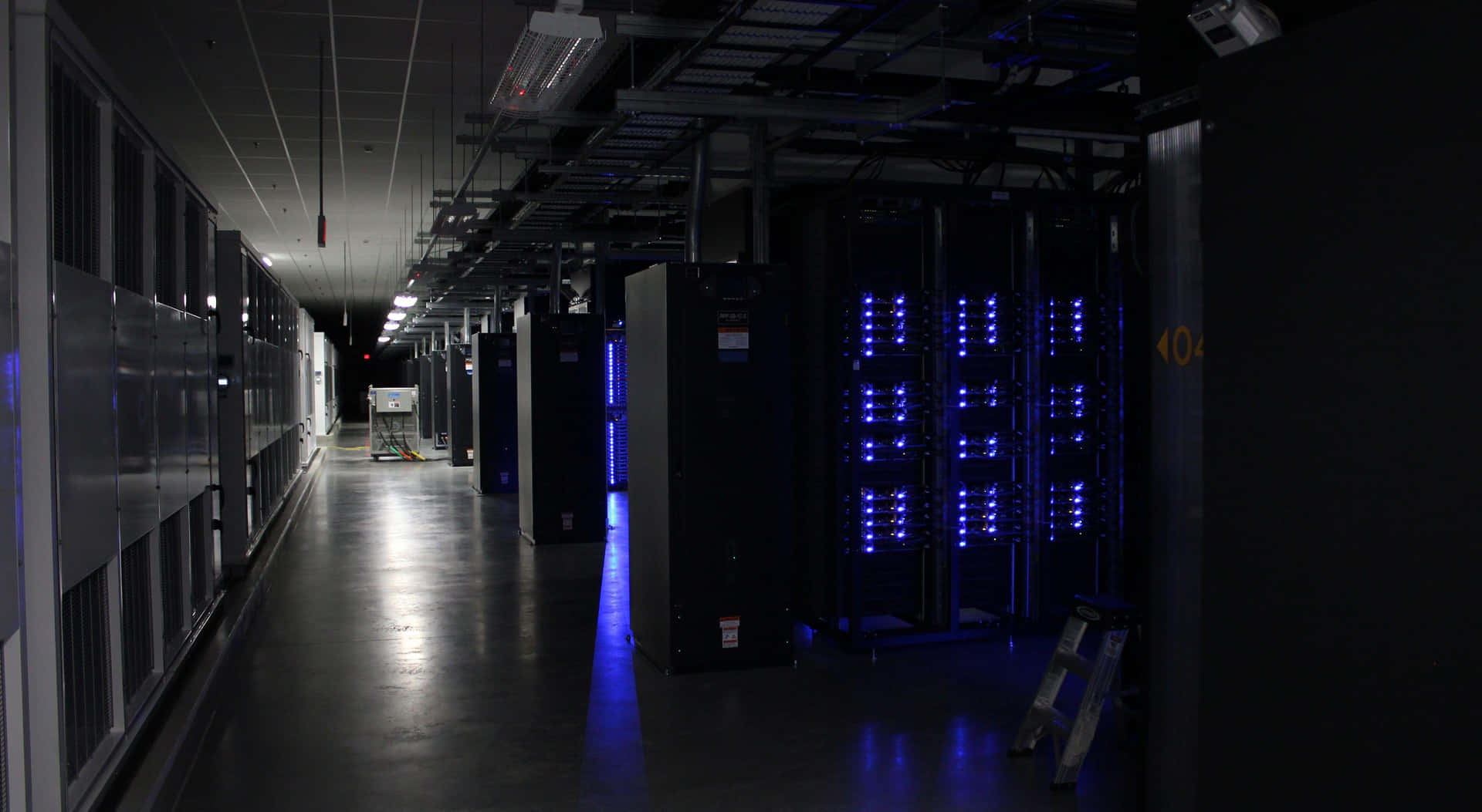 A Long Hallway With Many Servers