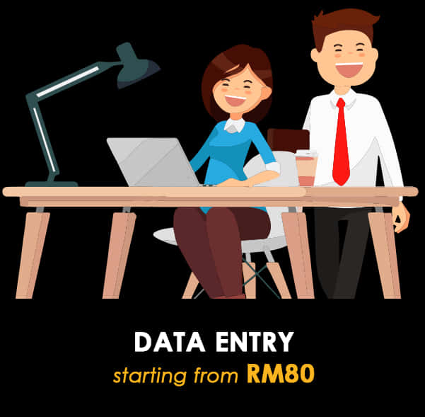 Data Entry Promotion Office Setting PNG