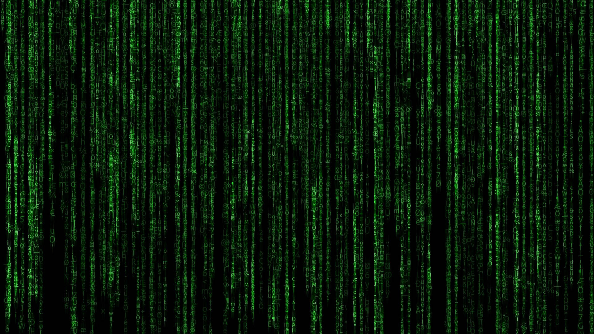Data Green Codes Falling Matrix Background