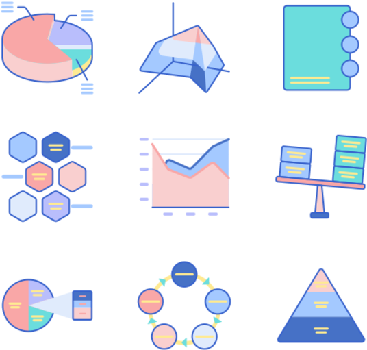 Data Visualization Icons Set PNG
