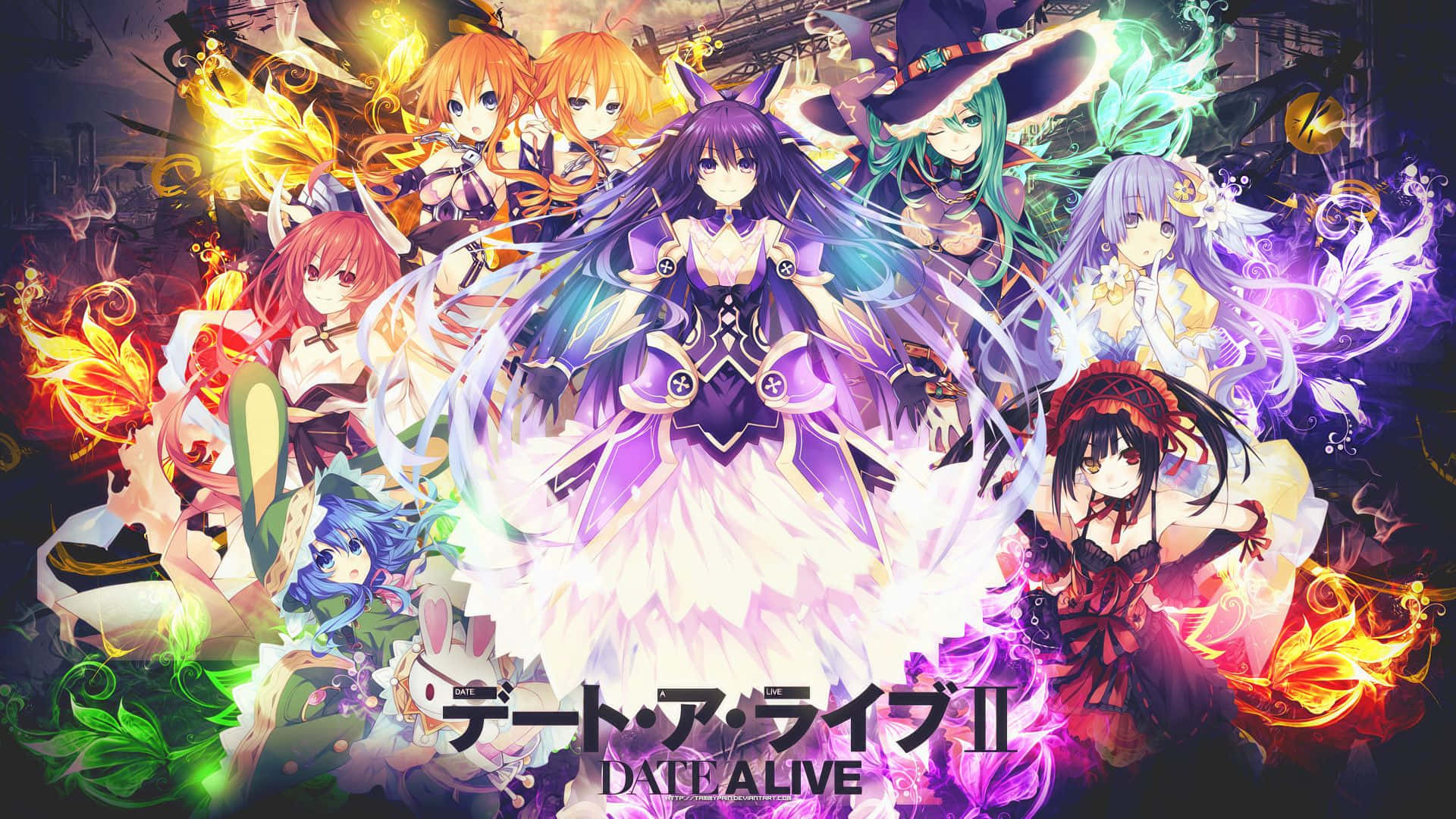 Celebrate with the whole Date A Live cast! Wallpaper