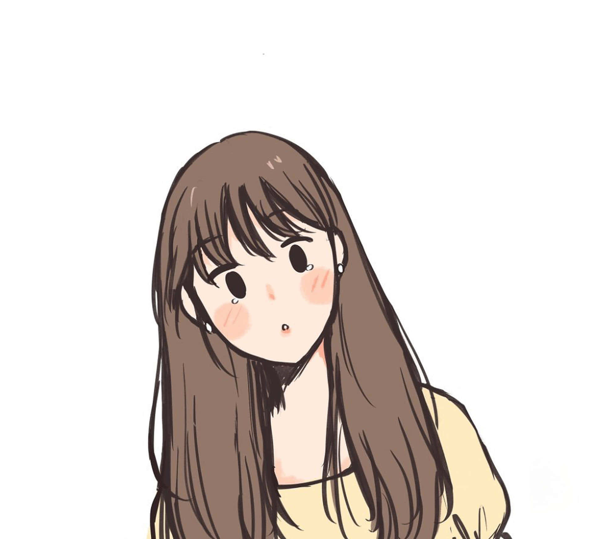 A Girl With Long Hair And A Yellow Shirt