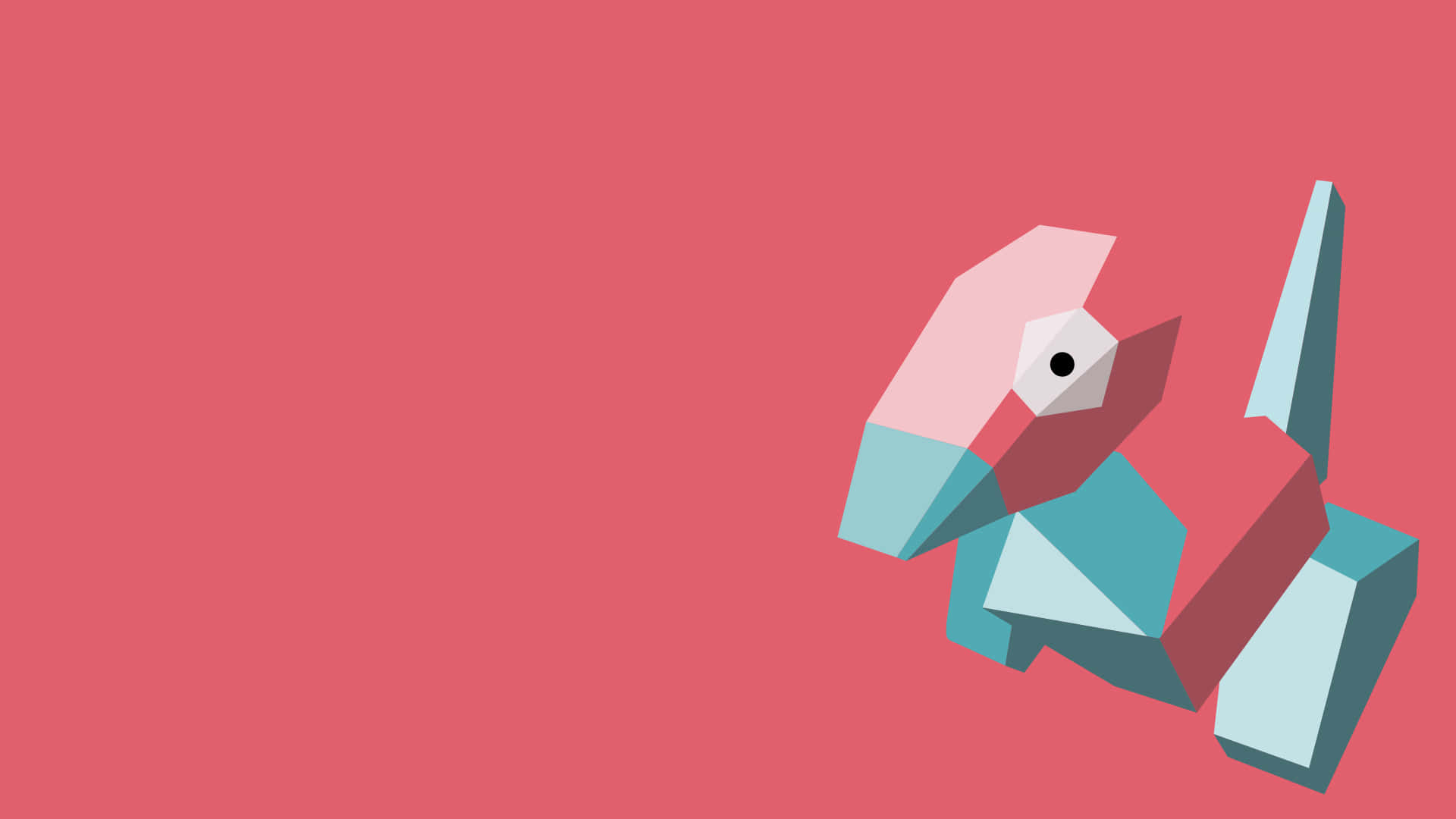 A Pink And Blue Origami - Styled Animal Wallpaper