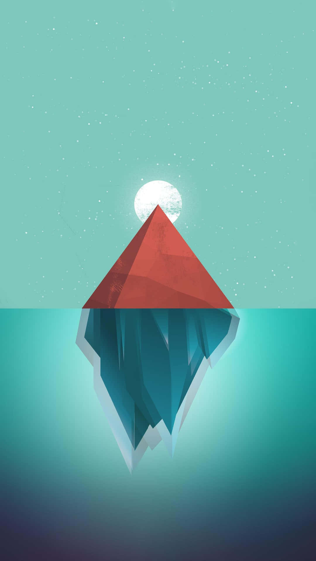 A Red Iceberg Floating In The Water Wallpaper