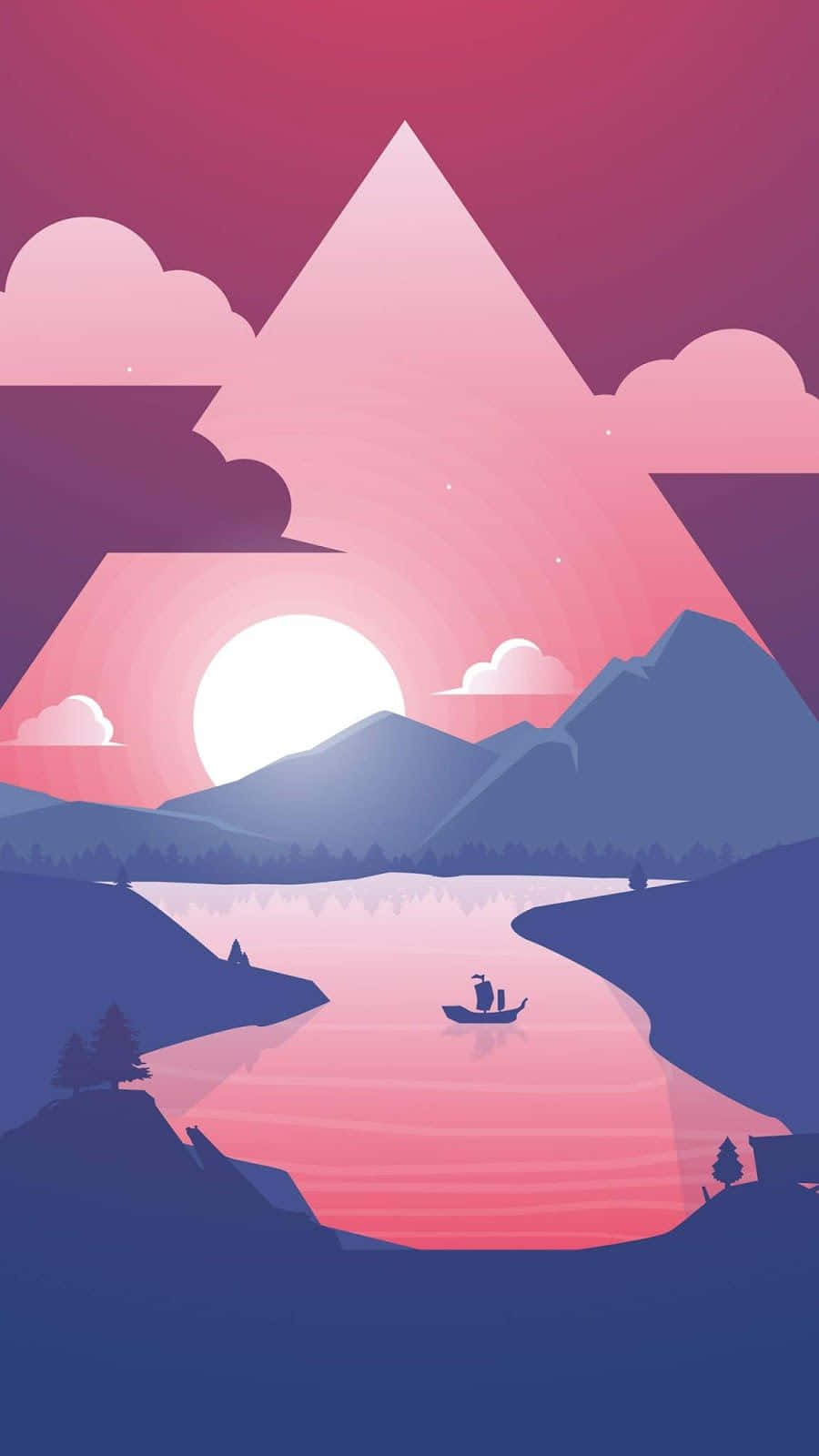 Dave2d Purple Triangle Mountain Wallpaper