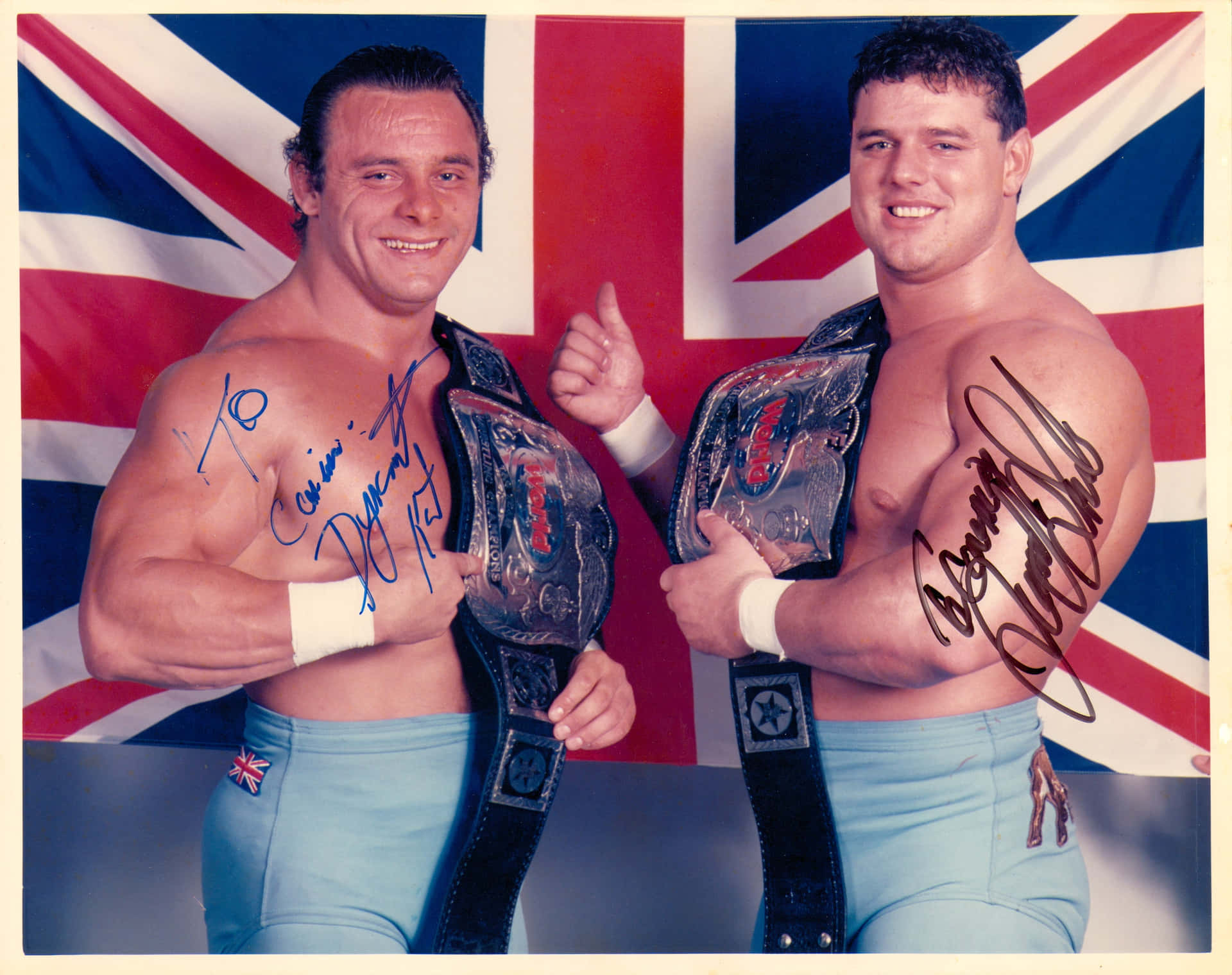 Wrestling Legends Davey Boy Smith and Dynamite Kid in their prime Wallpaper