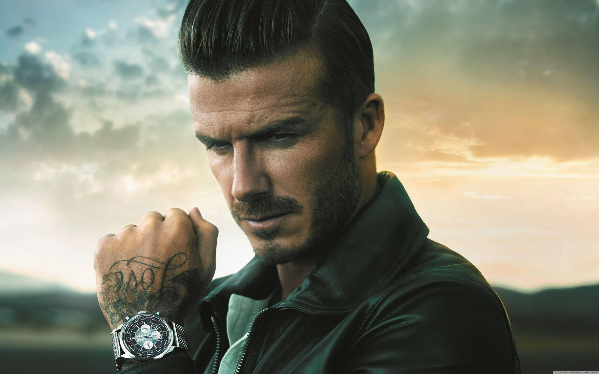 Image  David Beckham wearing a Breitling watch Wallpaper
