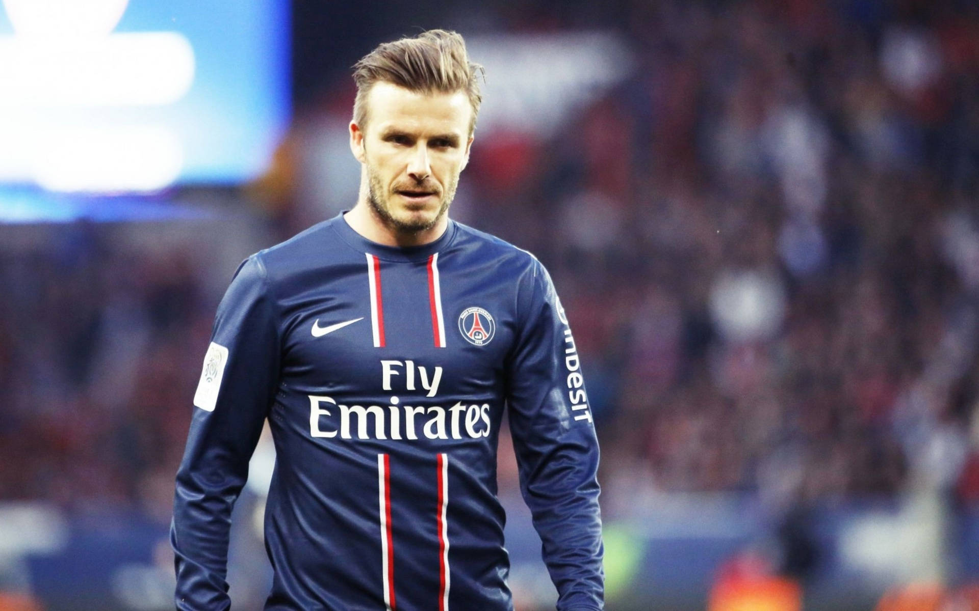 David Beckham making his legendary Paris Saint-Germain debut. Wallpaper