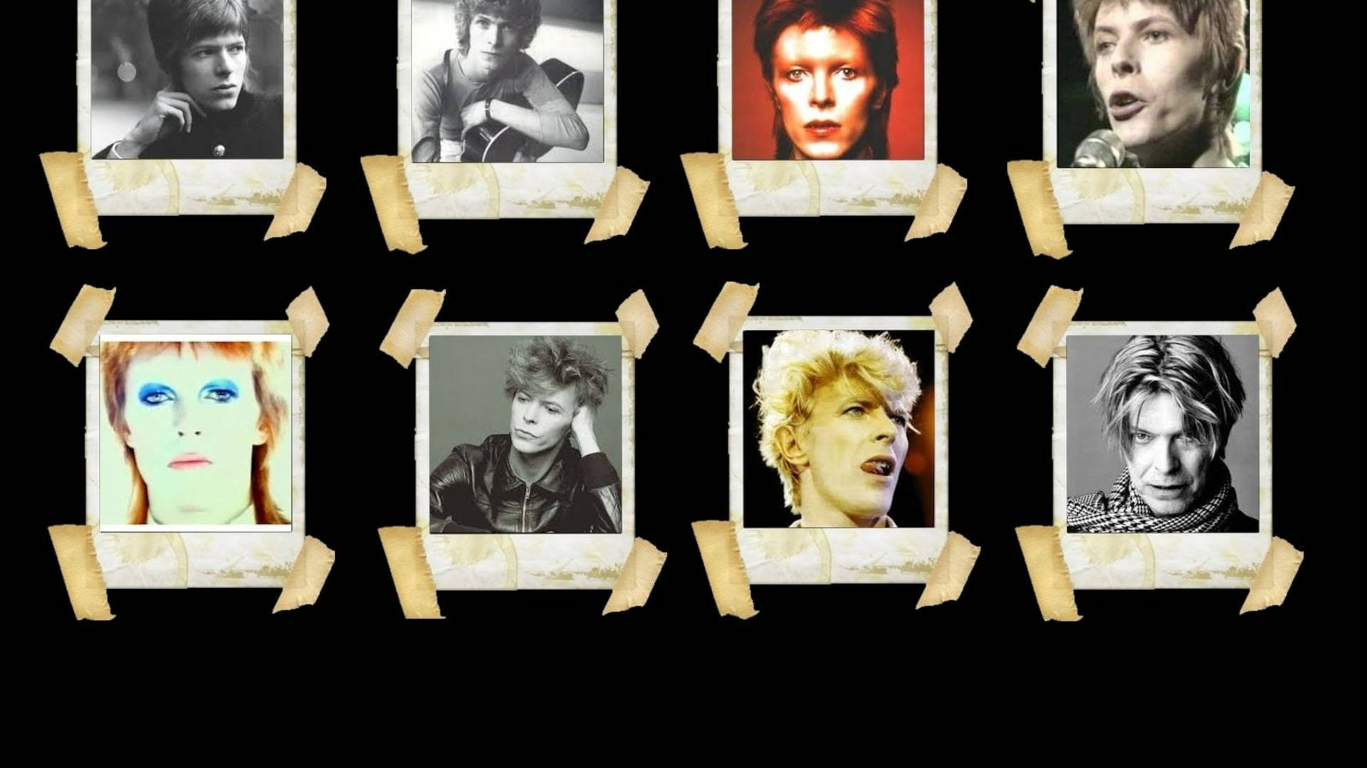 David Bowie Polaroids Photos Collection Wallpaper