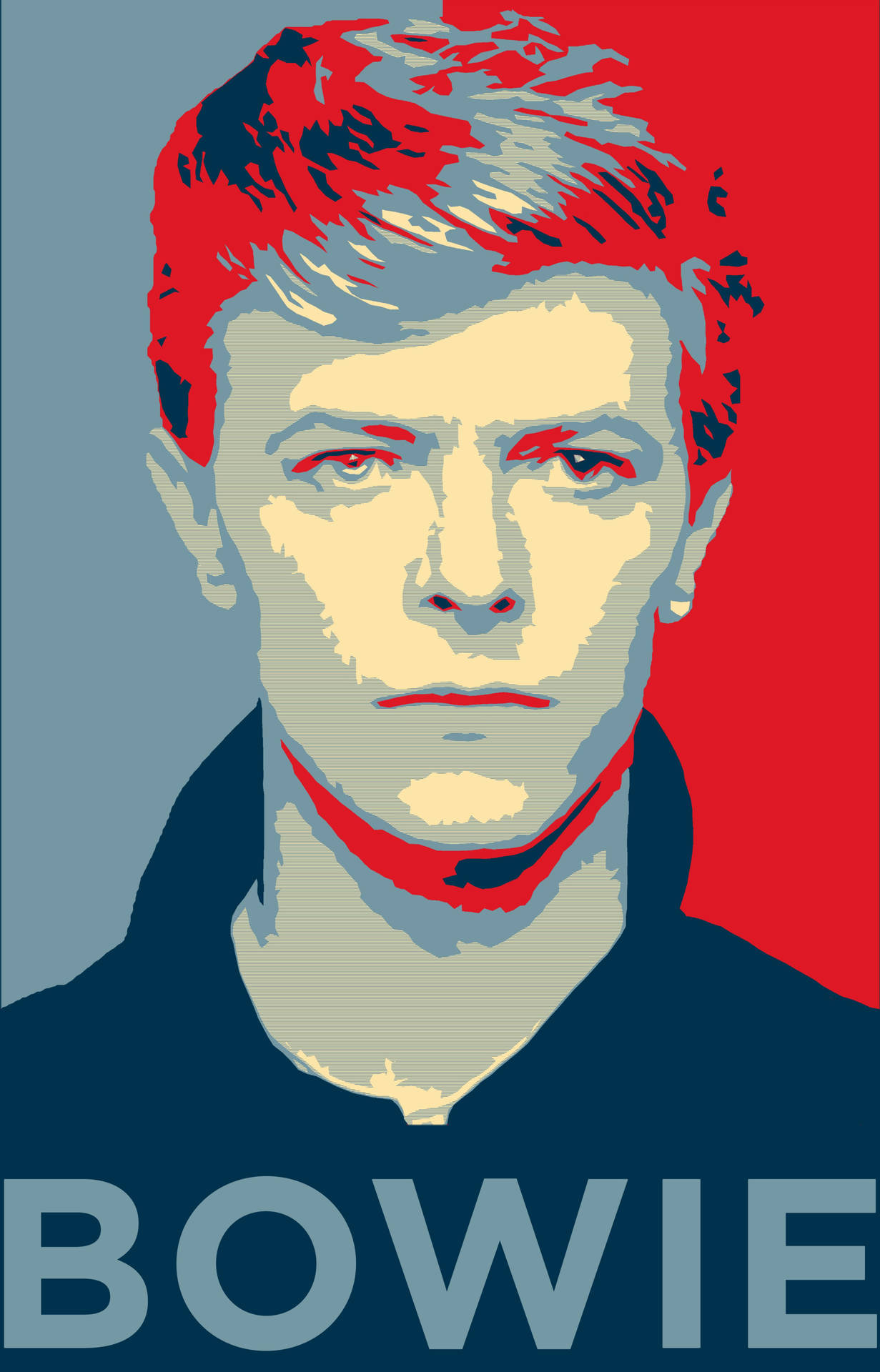 David Bowie Red Blue Artwork
