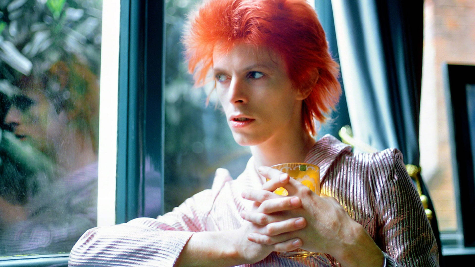 David Bowie With Orange Hair Background