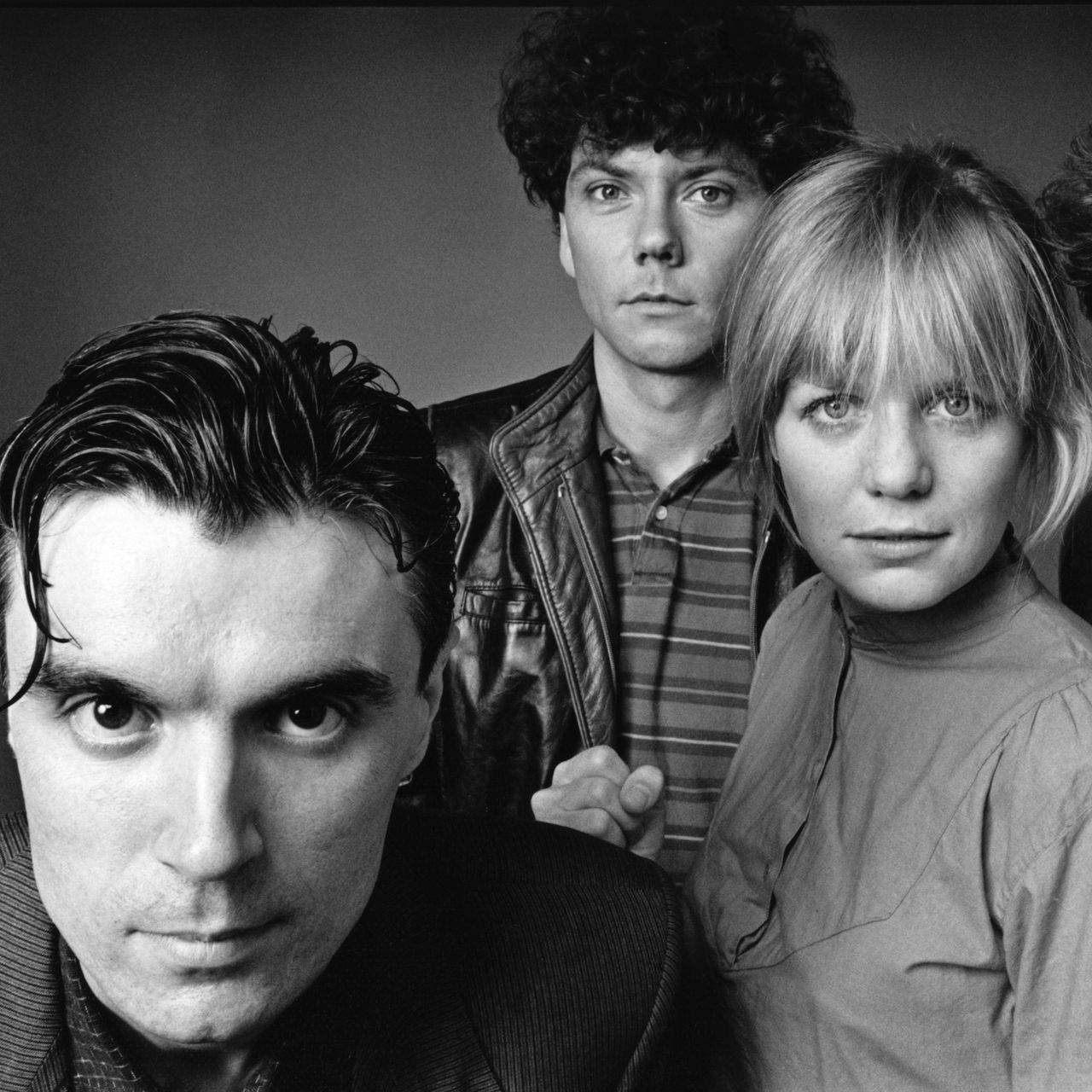 David Byrne, Jerry Harrison, and Tina Weymouth of Talking Heads Wallpaper