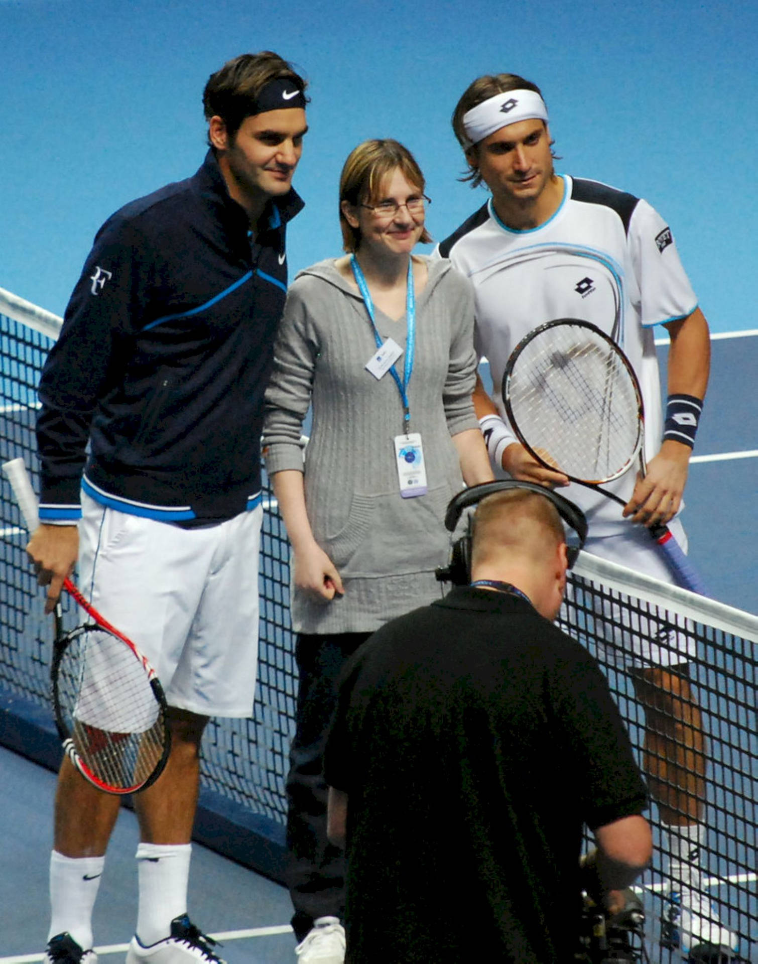 Davidferrer Och Roger Federer. Wallpaper