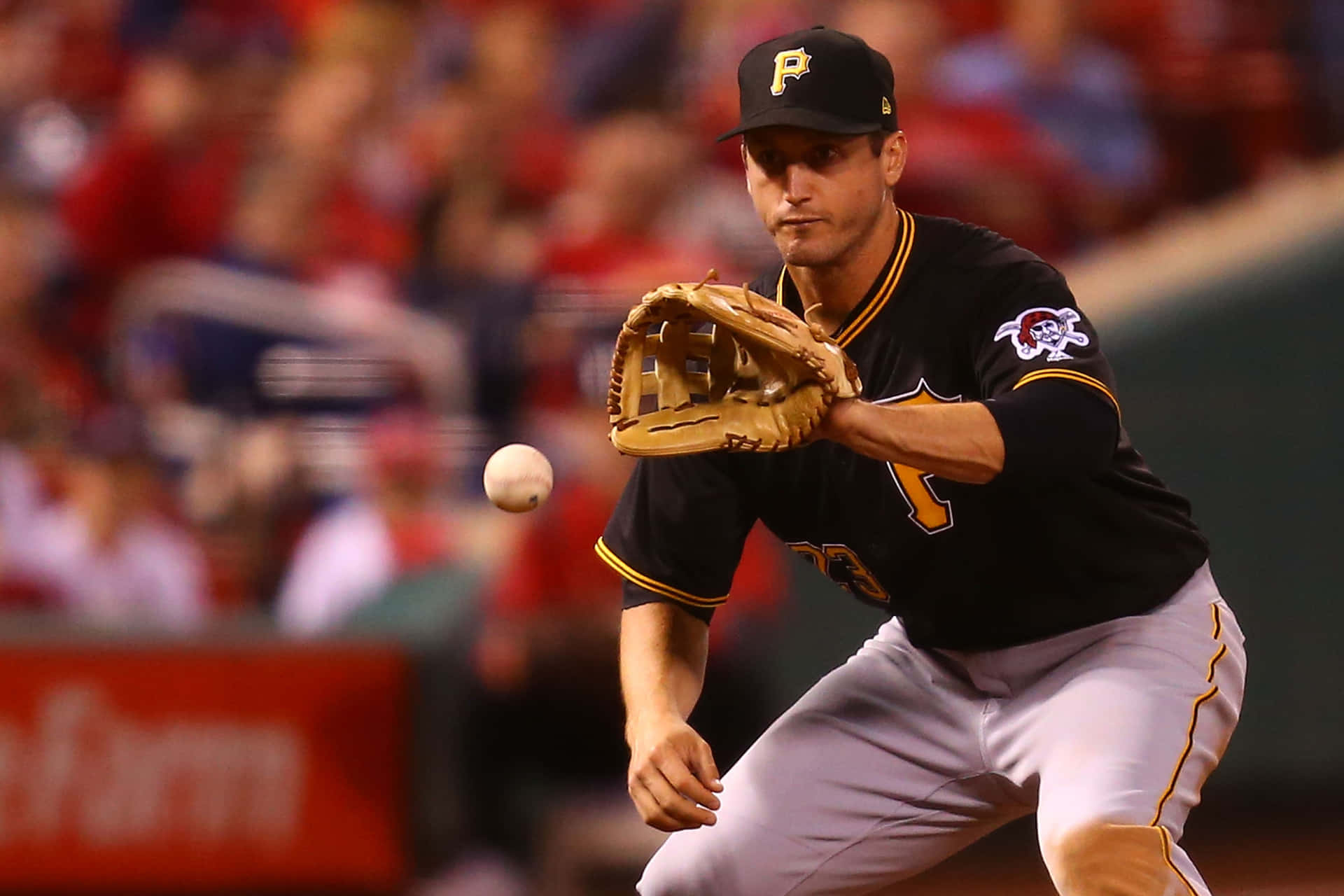 Download David Freese In Action During A Game Wallpaper