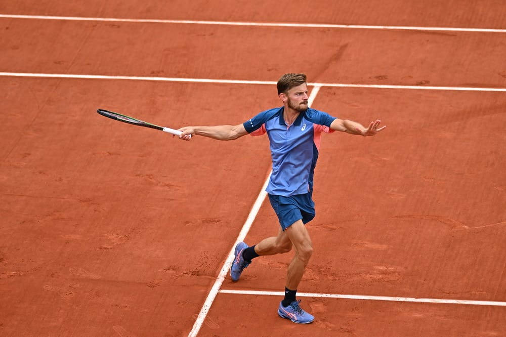 David Goffin In Action During A Major Tennis Championship Wallpaper