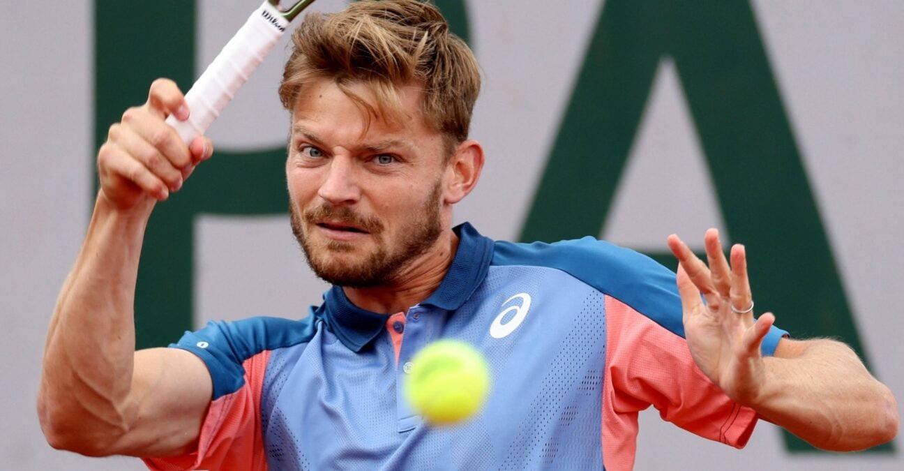 David Goffin In Action On The Tennis Court Wallpaper