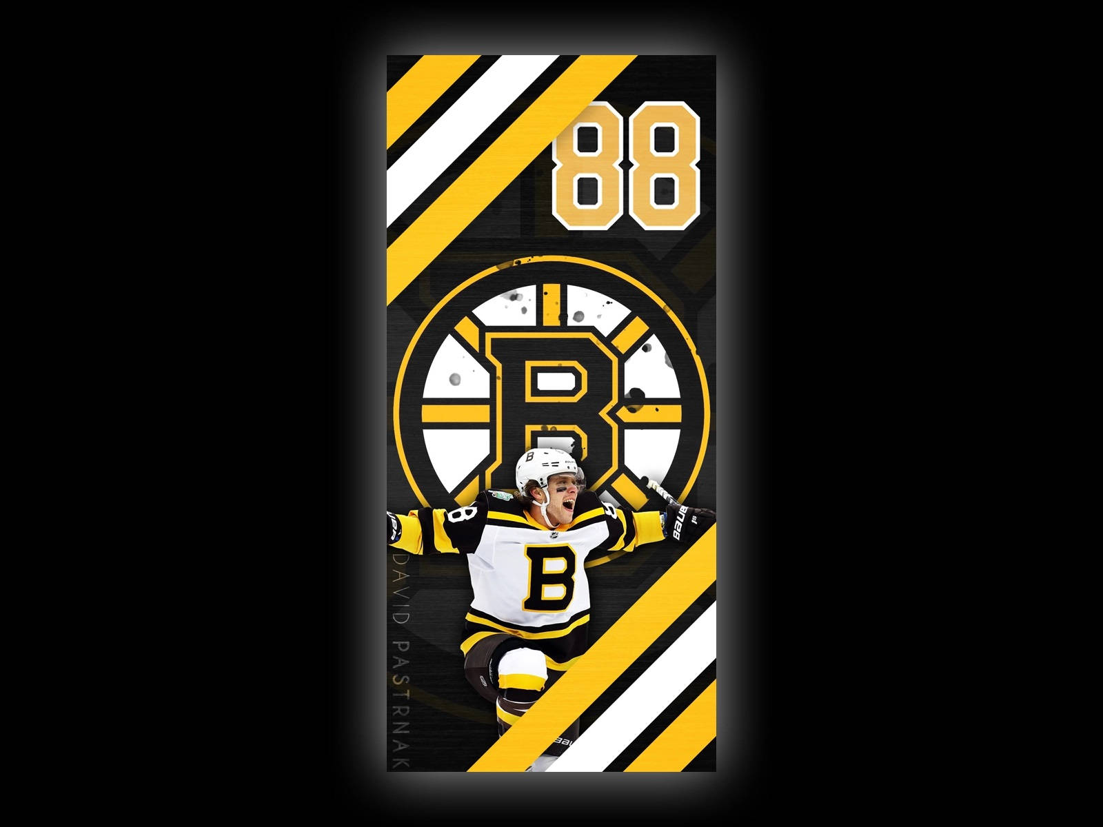 David Pastrnak Boston Bruins Logo Design Wallpaper