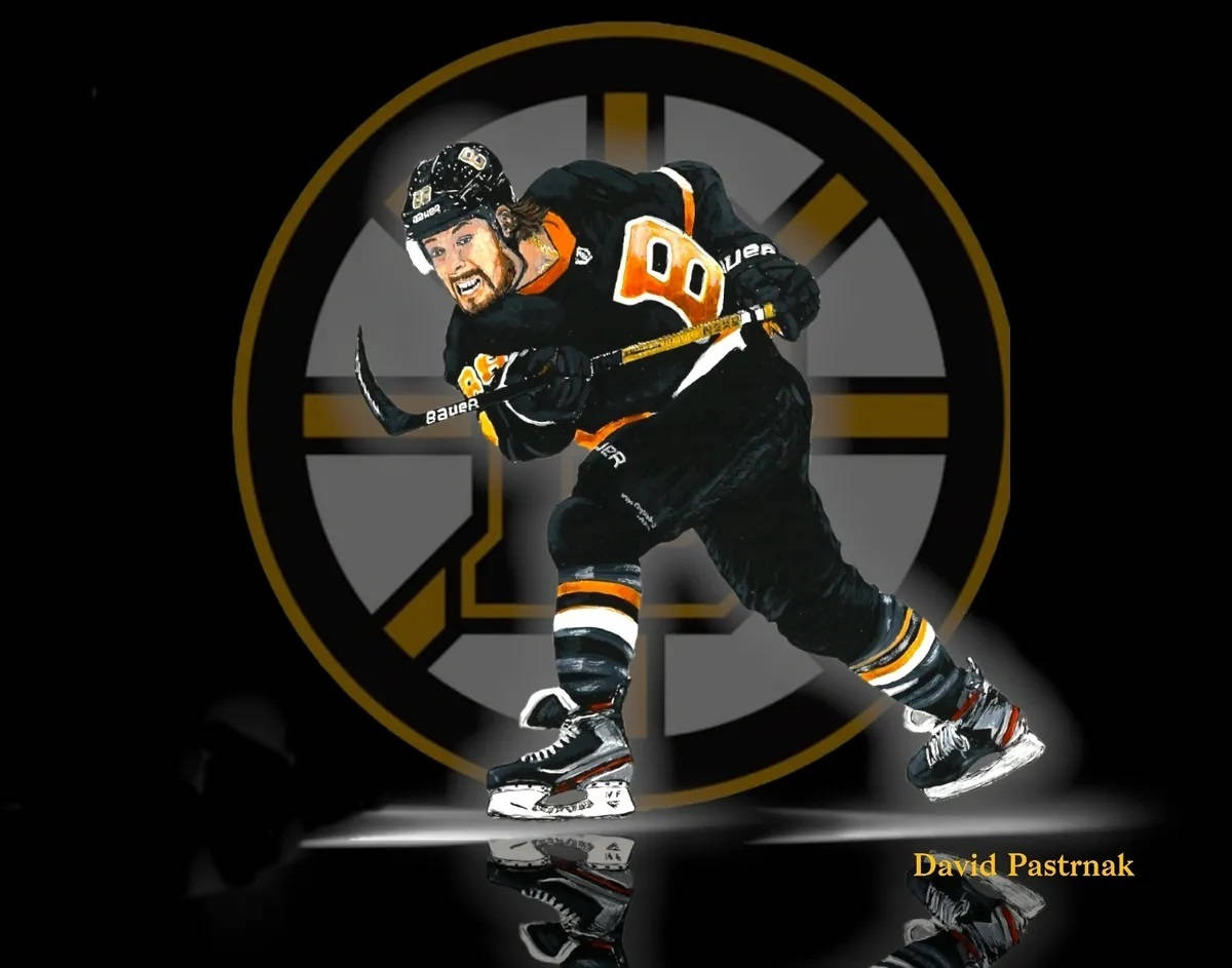 Artevectorial De David Pastrnak De Los Boston Bruins. Fondo de pantalla
