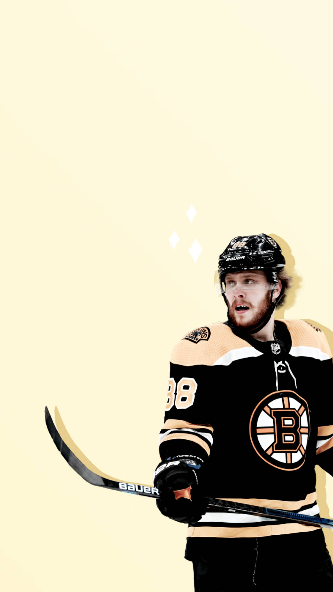David Pastrnak Boston Bruins gul fan kunst vægmaleri Wallpaper