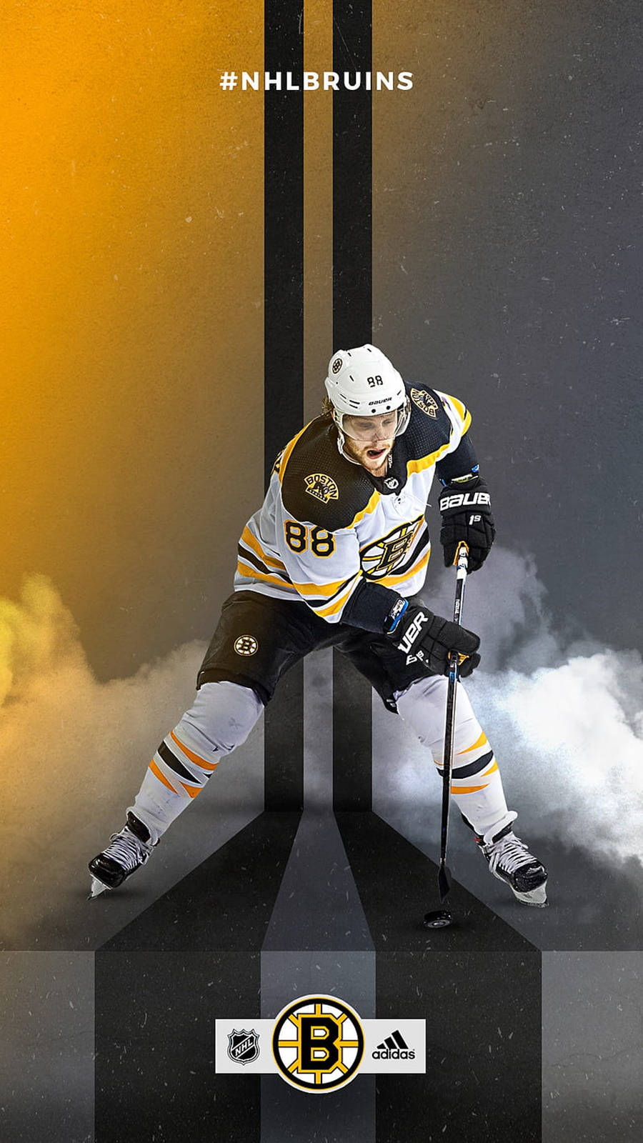 David Pastrnak NHL Poster Art Tapet: Et tapet med et portræt af Boston Bruins stjernen David Pastrnak. Wallpaper