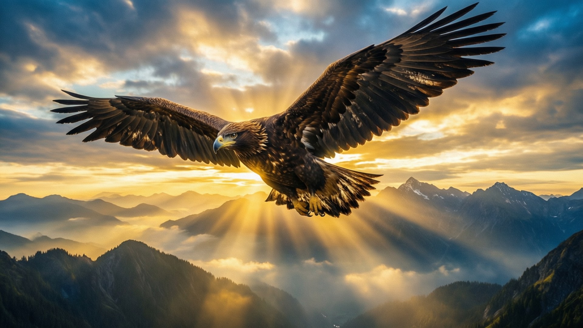 Dawn Eagle Ascending Bakgrundsbilder