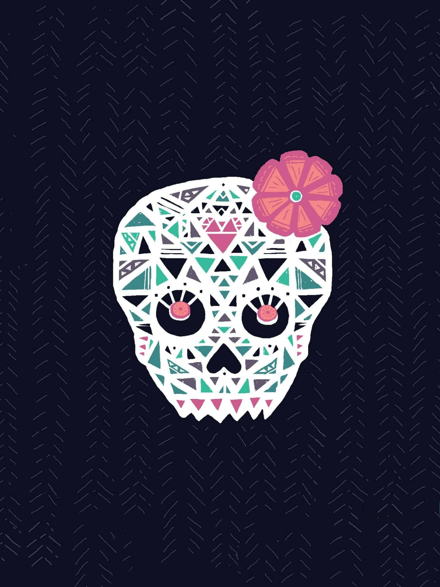 A Sugar Skull With A Flower On It