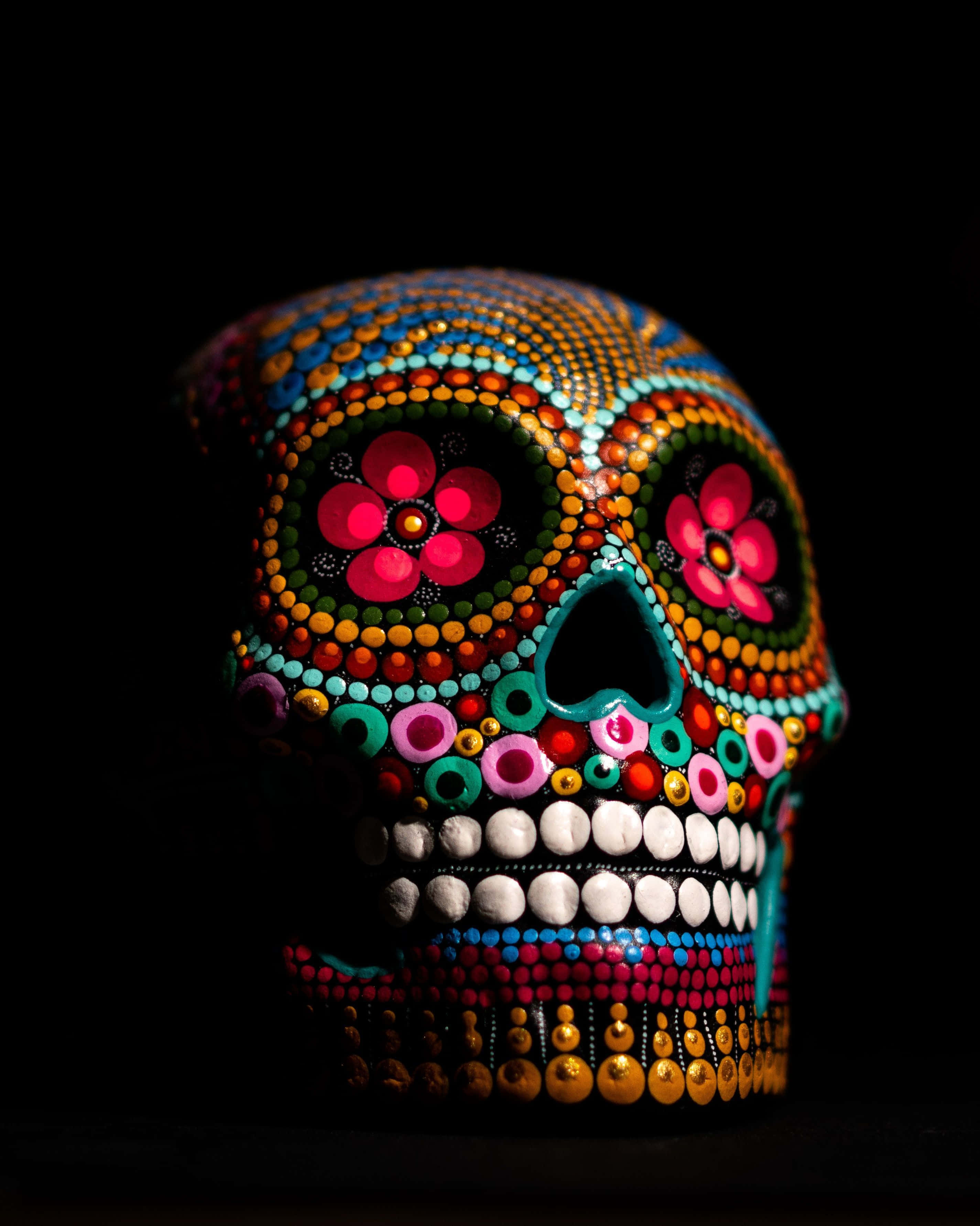 Colorful and Intricate Day of the Dead Face Paint