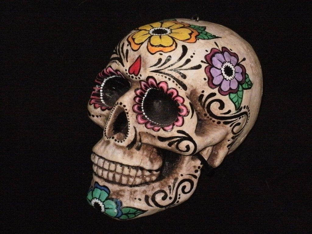Day Of The Dead Colored Skull