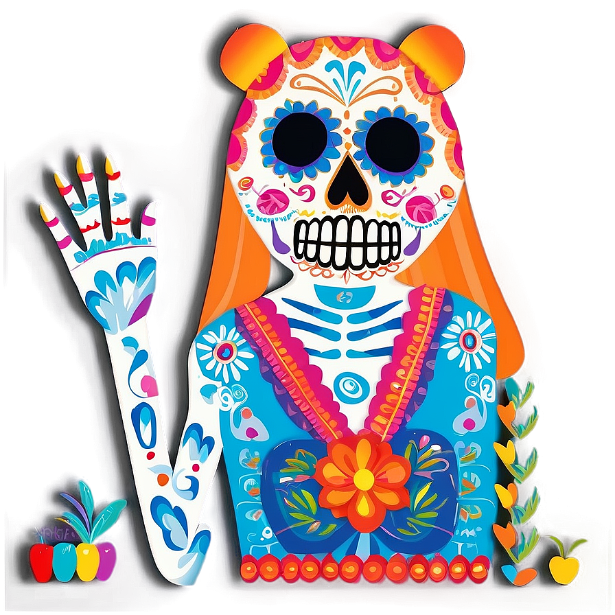 Day Of The Dead Folk Art Png Fxq PNG