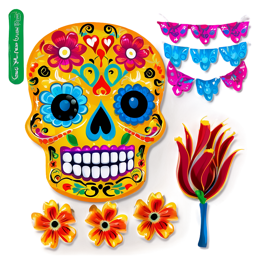 Day Of The Dead Papel Picado Png Nua PNG