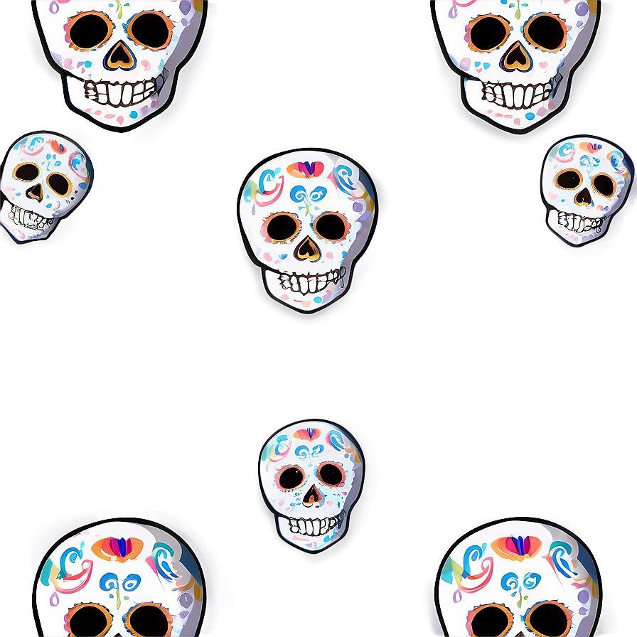 Day Of The Dead Skull Art Png Clh12 PNG