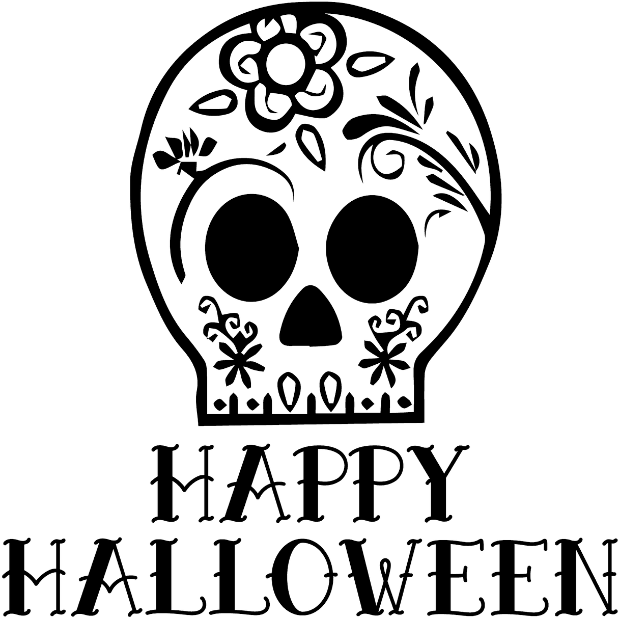 Dayofthe Dead Halloween Skull PNG