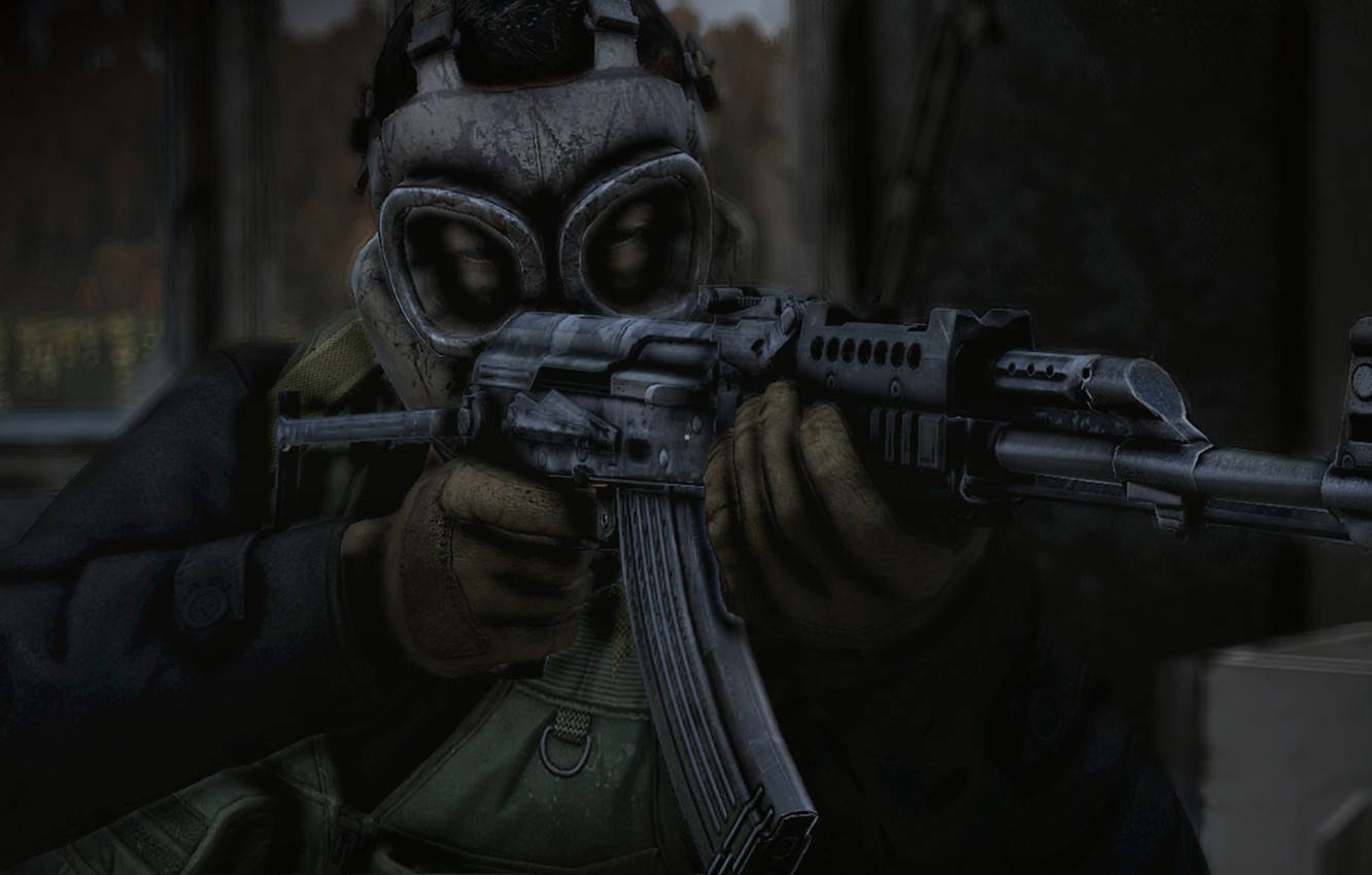 Dayz Masked Man With Gun Wallpaper