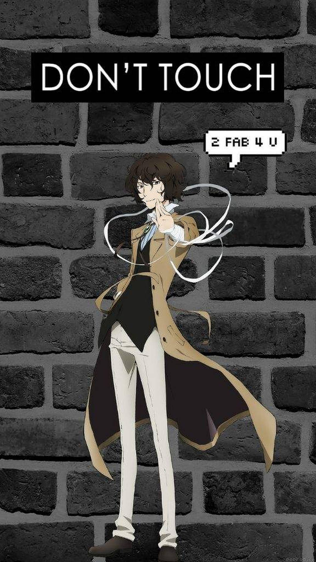 Animated Character Dazai with a stern warning 